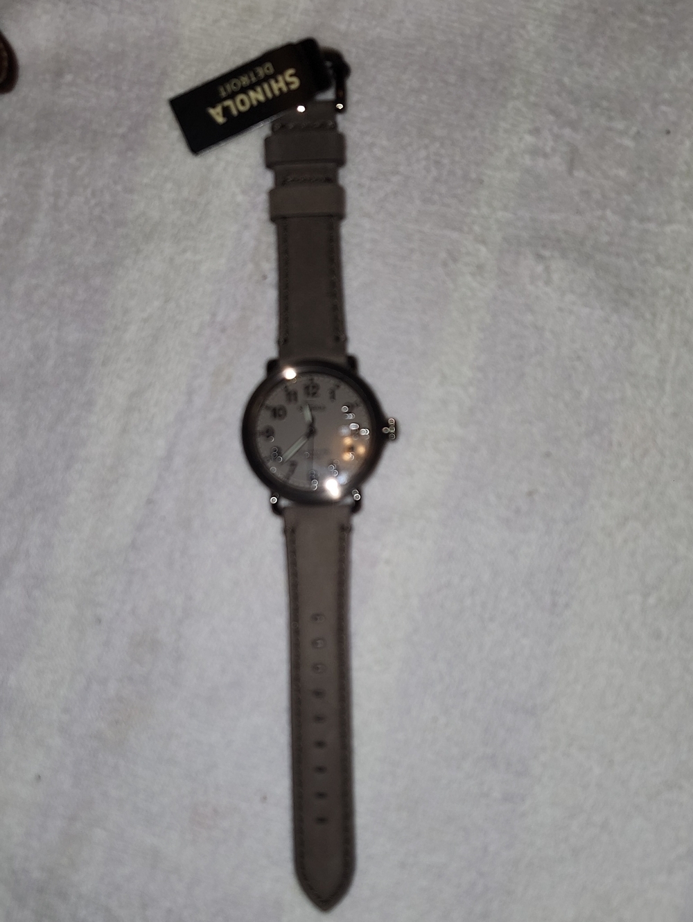 Shinola Argonite Taupe Face And Strap Leather Strap Watch Series S01